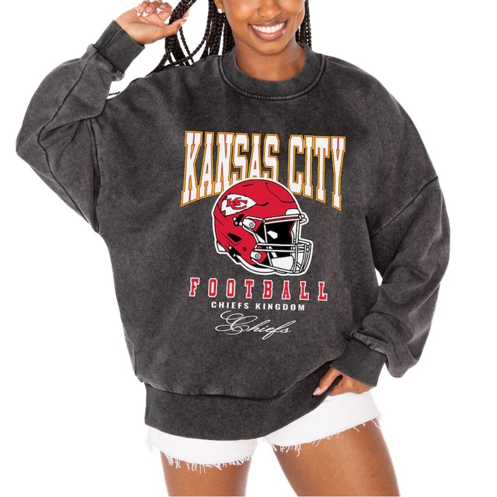 NWT - Game Day Couture Kansas City Football Graphic Oversized Crewneck